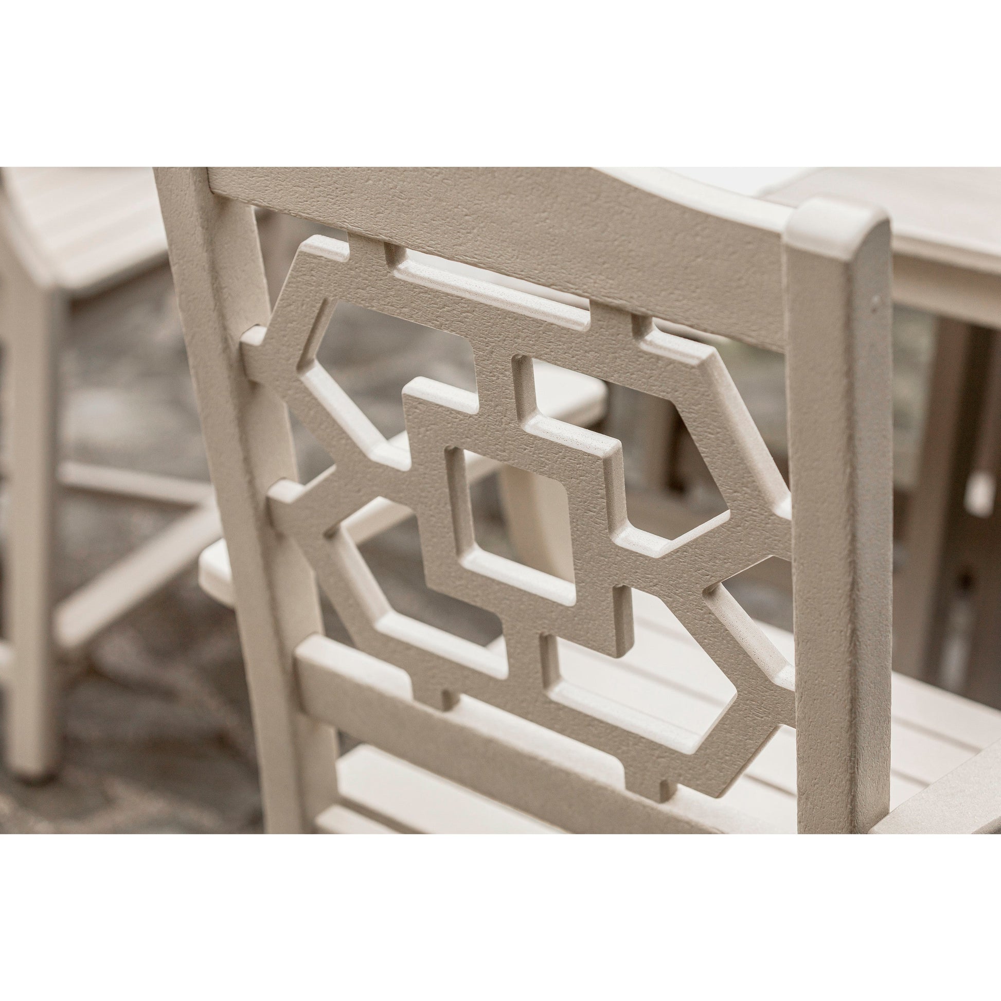 POLYWOOD Chinoiserie 5-Piece Farmhouse Counter Set with Trestle Legs