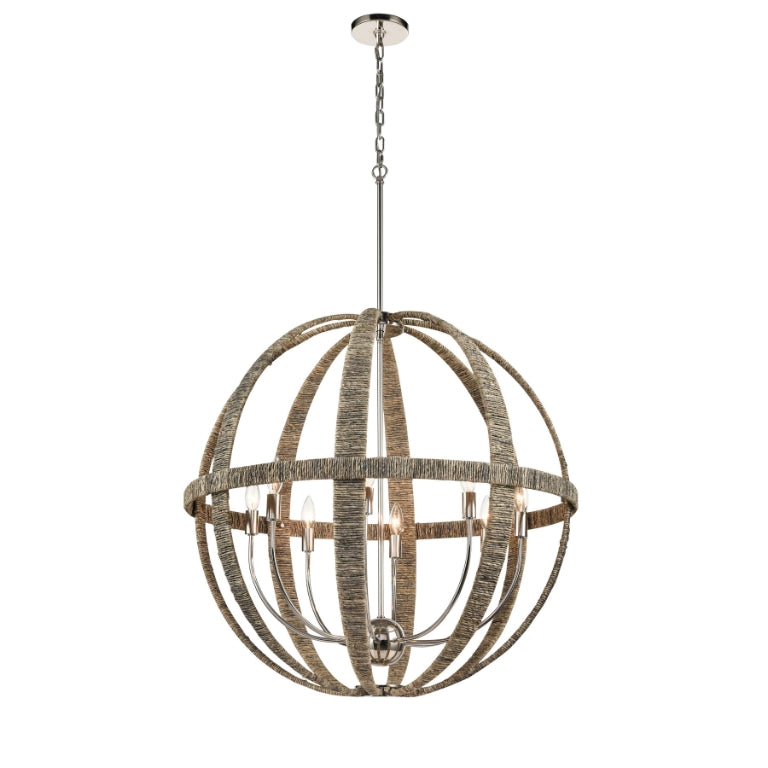 ABACA 32'' WIDE 8-LIGHT CHANDELIER  -  FREE SHIPPING !!!