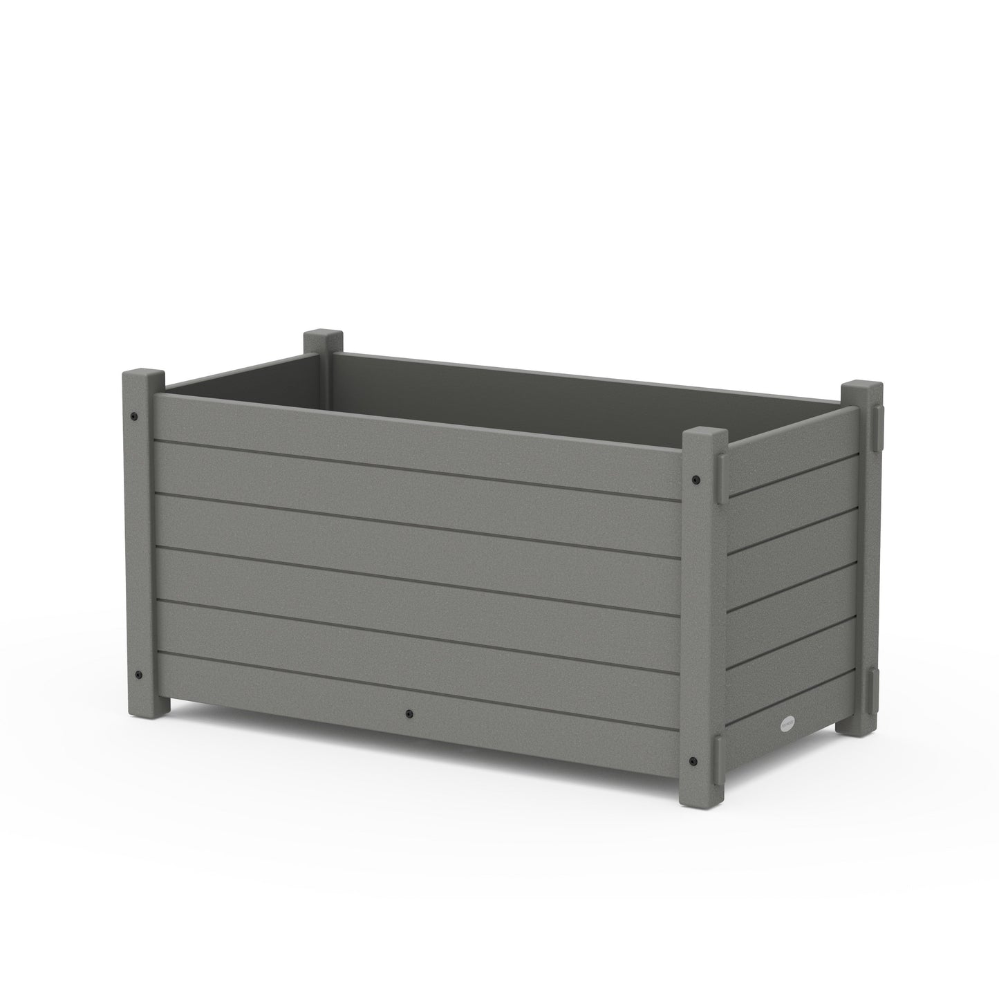 POLYWOOD Nautical Large Rectangle Double Planter Box — Slate Grey