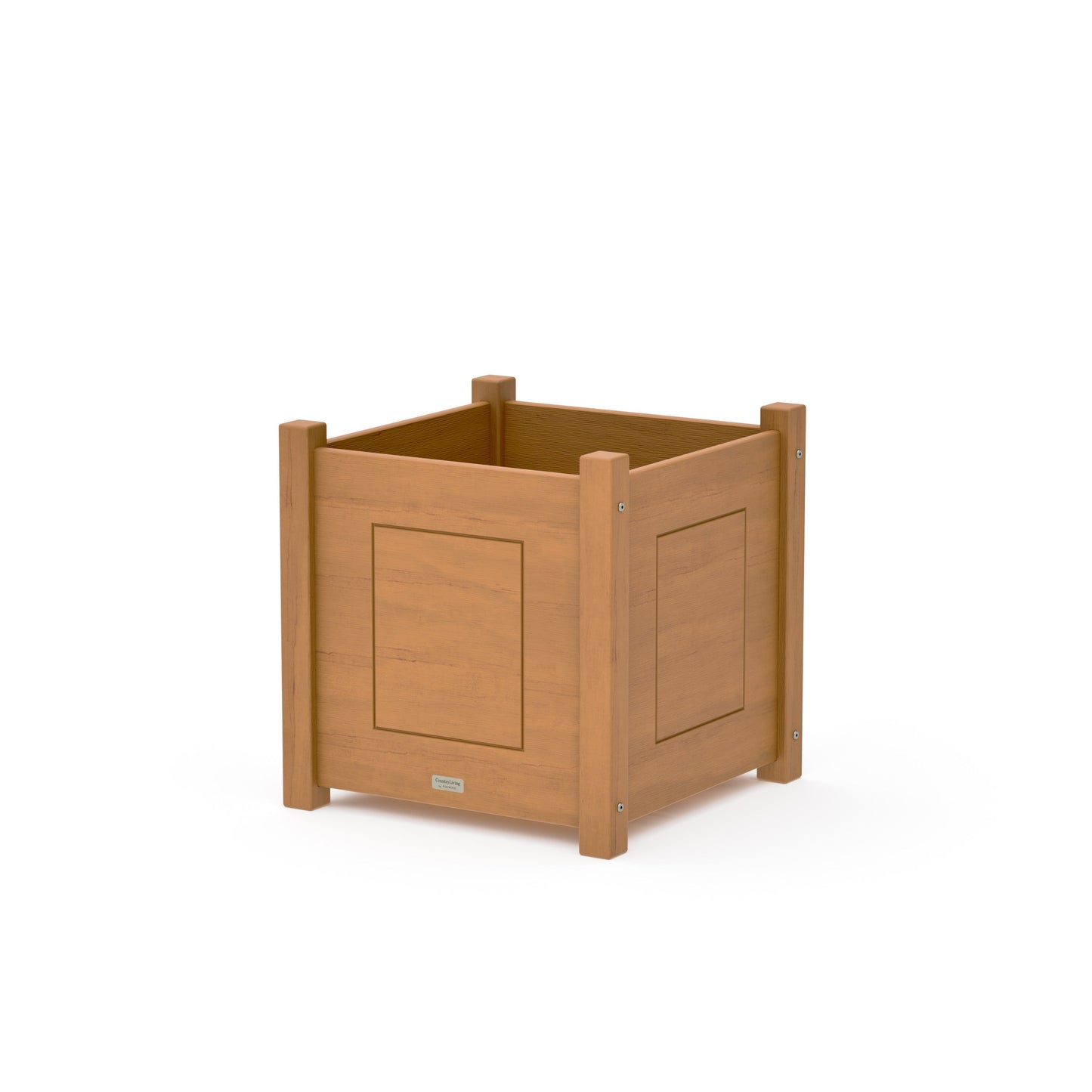 POLYWOOD Country Living Large Square Planter Box — Natural