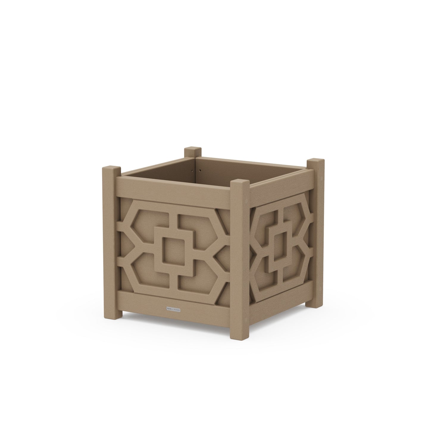 POLYWOOD Chinoiserie Large Square Planter Box — Vintage Sahara