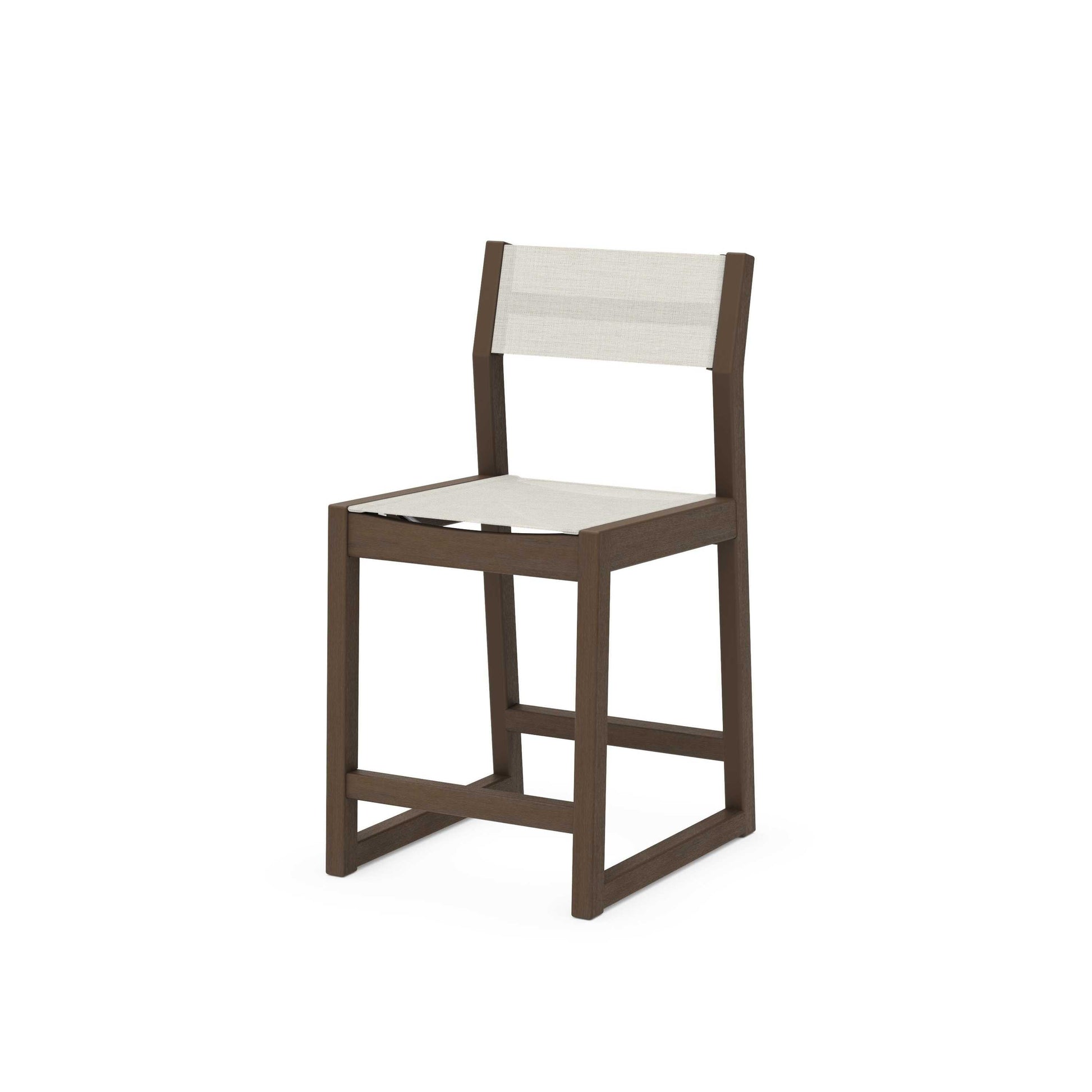POLYWOOD EDGE Sling Counter Side Chair — Kona / Parchment Sling