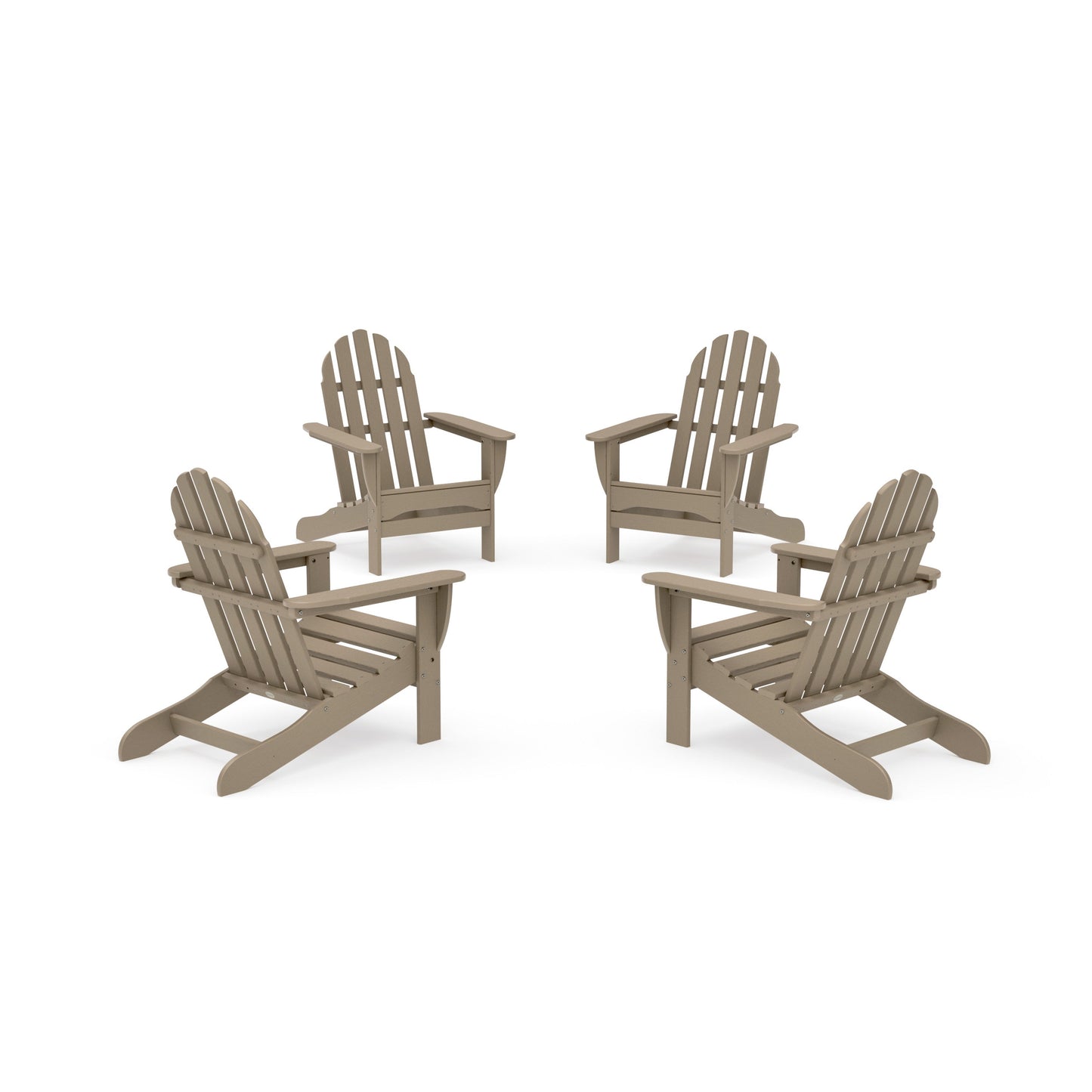 POLYWOOD 4-Piece Classic Adirondack Conversation Set — Vintage Sahara