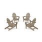 POLYWOOD 4-Piece Classic Adirondack Conversation Set — Vintage Sahara