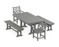 POLYWOOD Chippendale 5-Piece Farmhouse Dining Set With Trestle Legs — Slate Grey
