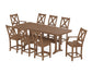 POLYWOOD Braxton 9-Piece Counter Set with Trestle Legs — Teak