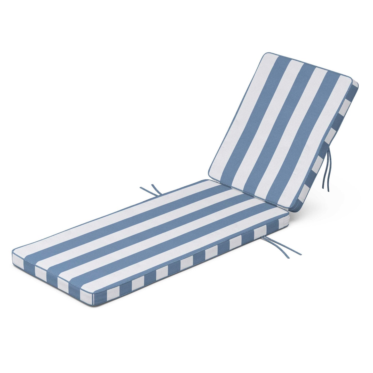 POLYWOOD Acadia Chaise Cushion — Cabana Stripe Sky Blue