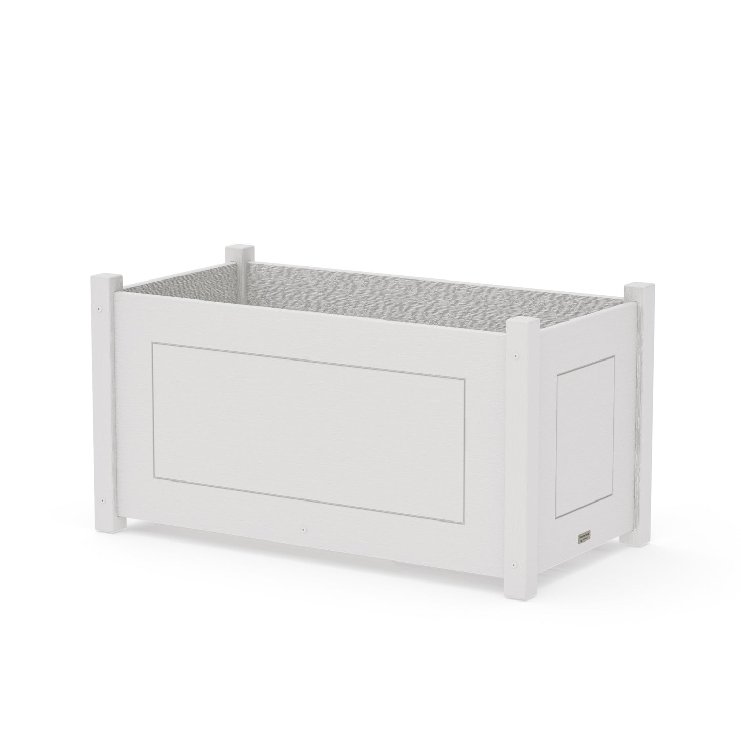 POLYWOOD Country Living Large Rectangle Double Planter Box — Vintage White