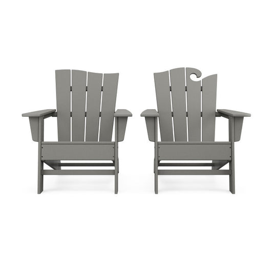 Polywood - Wave 2-Piece Adirondack Set with The Wave Chair Left - FREE SHIPPING