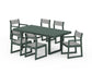 POLYWOOD EDGE Sling 7-Piece Dining Set — Green / Metallic Sling