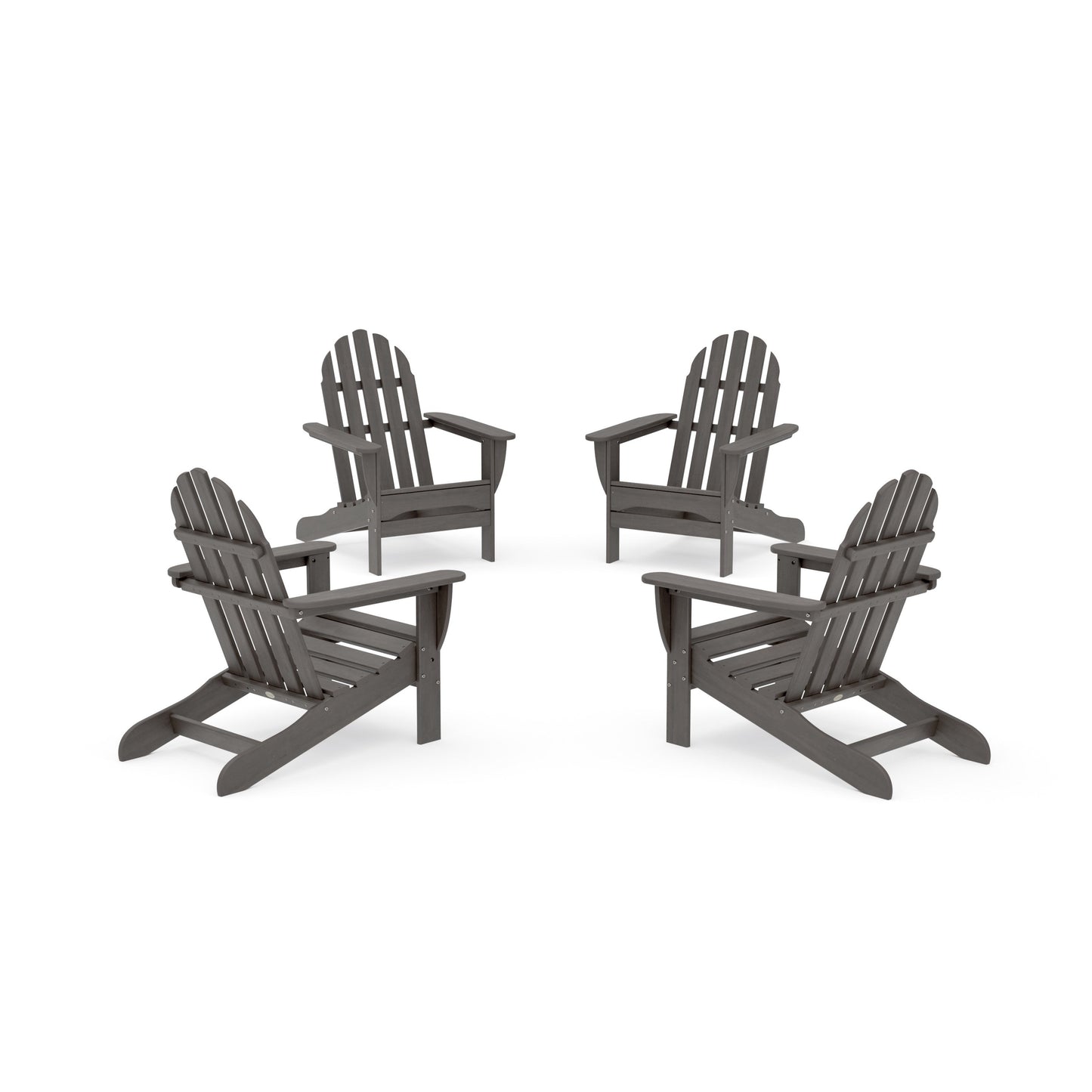 POLYWOOD 4-Piece Classic Adirondack Conversation Set — Driftwood