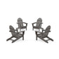 POLYWOOD 4-Piece Classic Adirondack Conversation Set — Driftwood