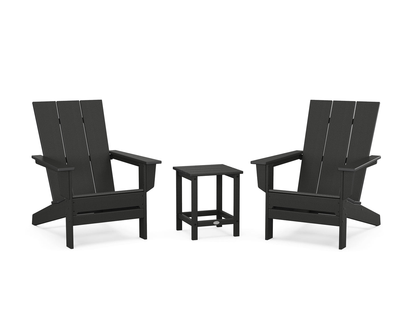 POLYWOOD 3-Piece Modern Studio Adirondack Set — Black