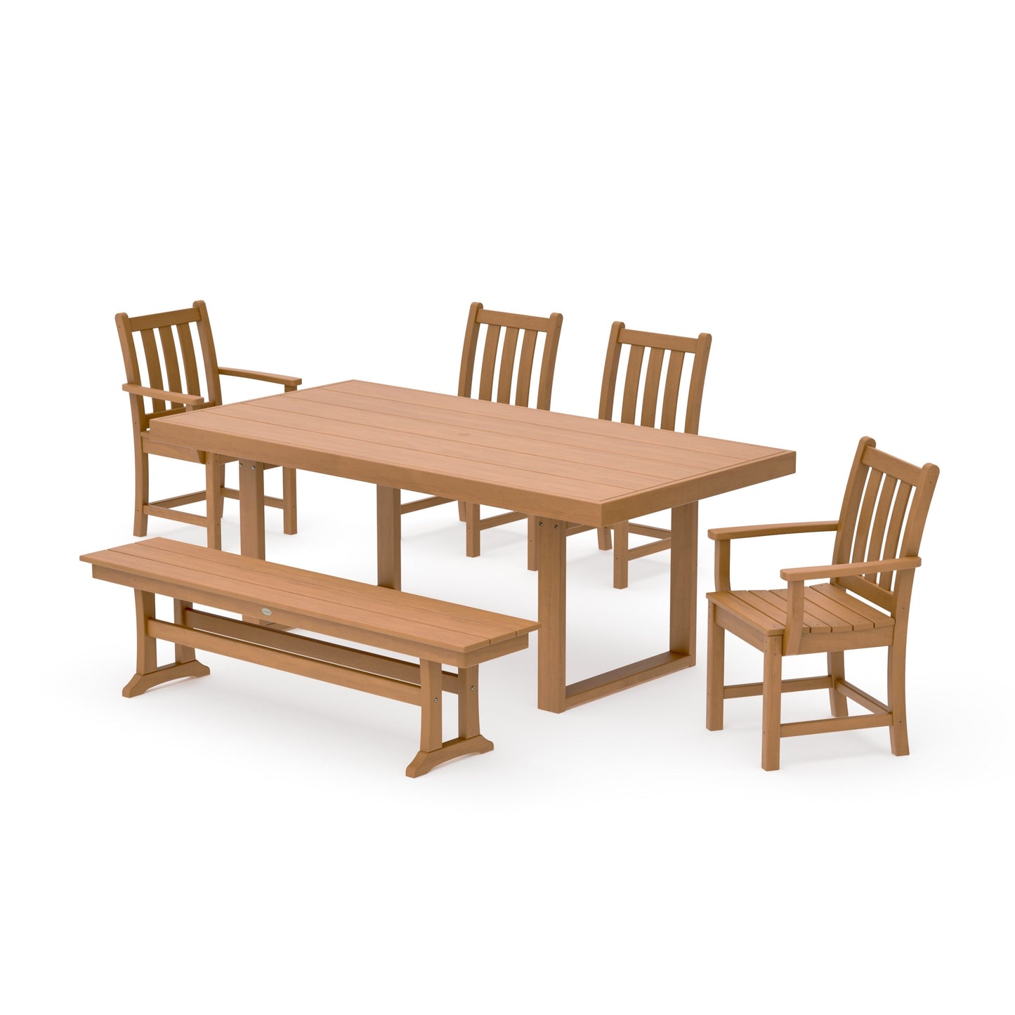 POLYWOOD Traditional Garden 6-Piece Dining Set — Natural