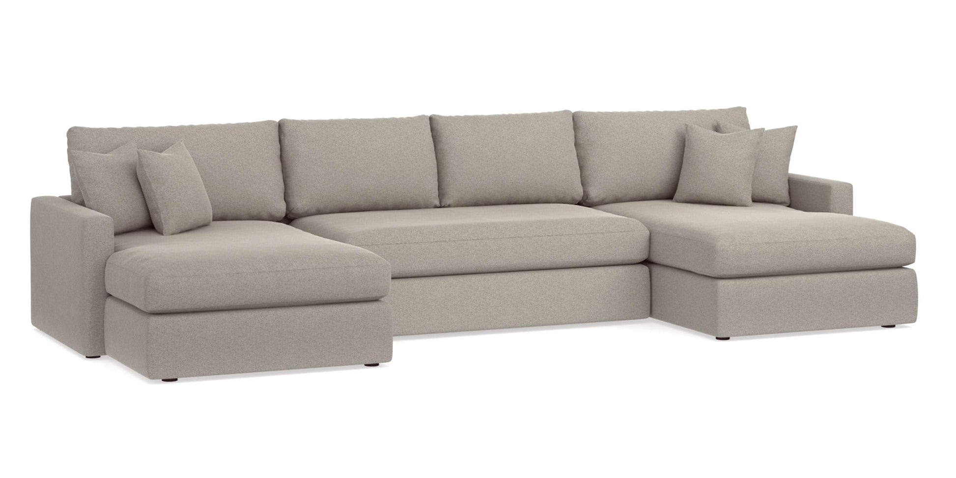 Bassett Allure Bench Seat U-Shaped Sectional. Shown in: Dreamy Dove — Fabric FC222-19.