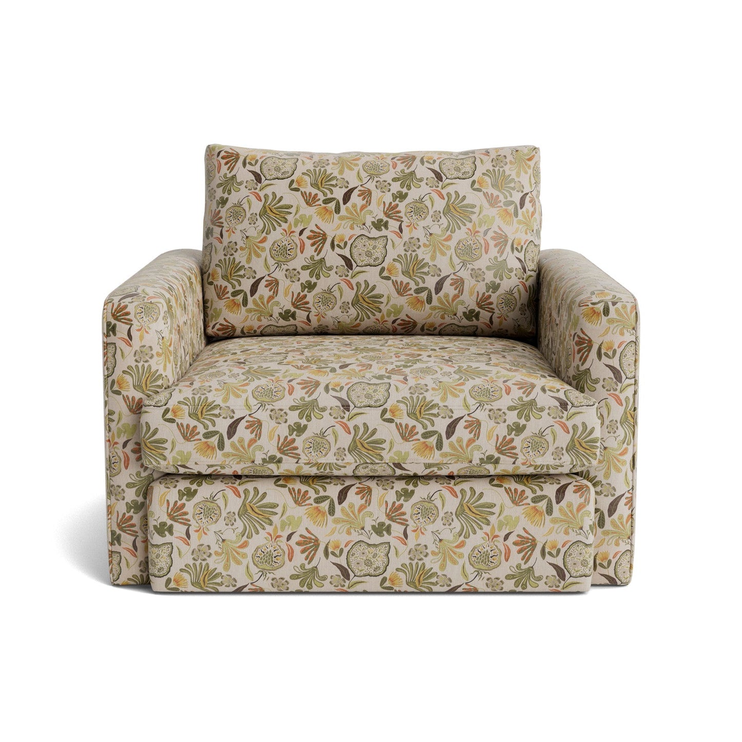 Bassett Allure Chair. Shown in: Island Leaves Moss — Fabric 4349-4.