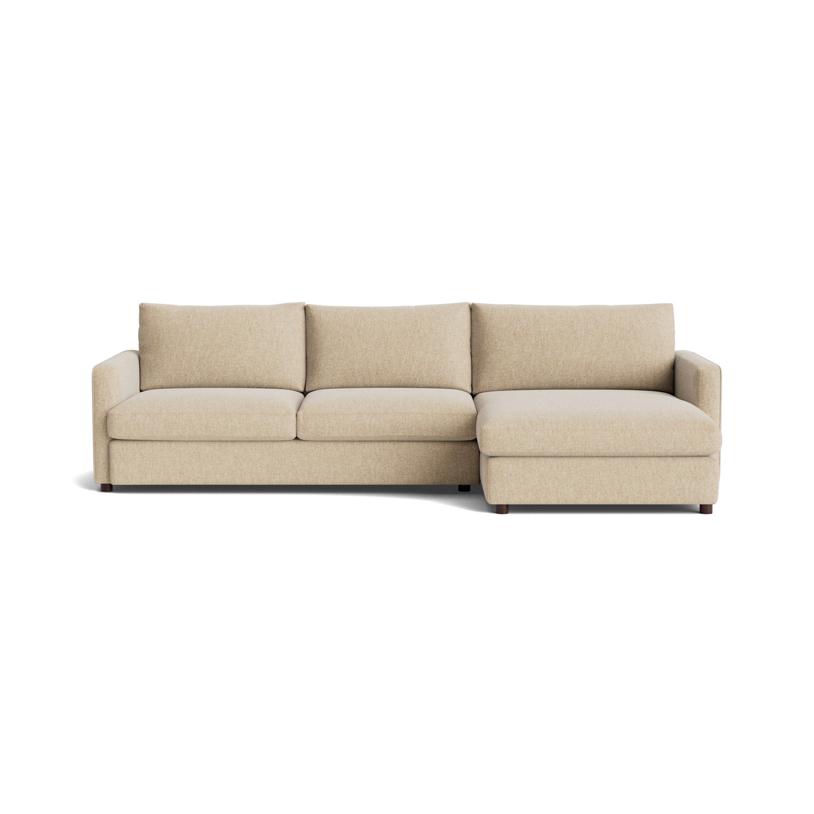 Bassett Allure Chaise Sectional. Shown in: Celine Oatmeal — Fabric 6439-1.