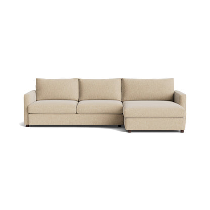 Bassett Allure Chaise Sectional. Shown in: Celine Oatmeal — Fabric 6439-1.