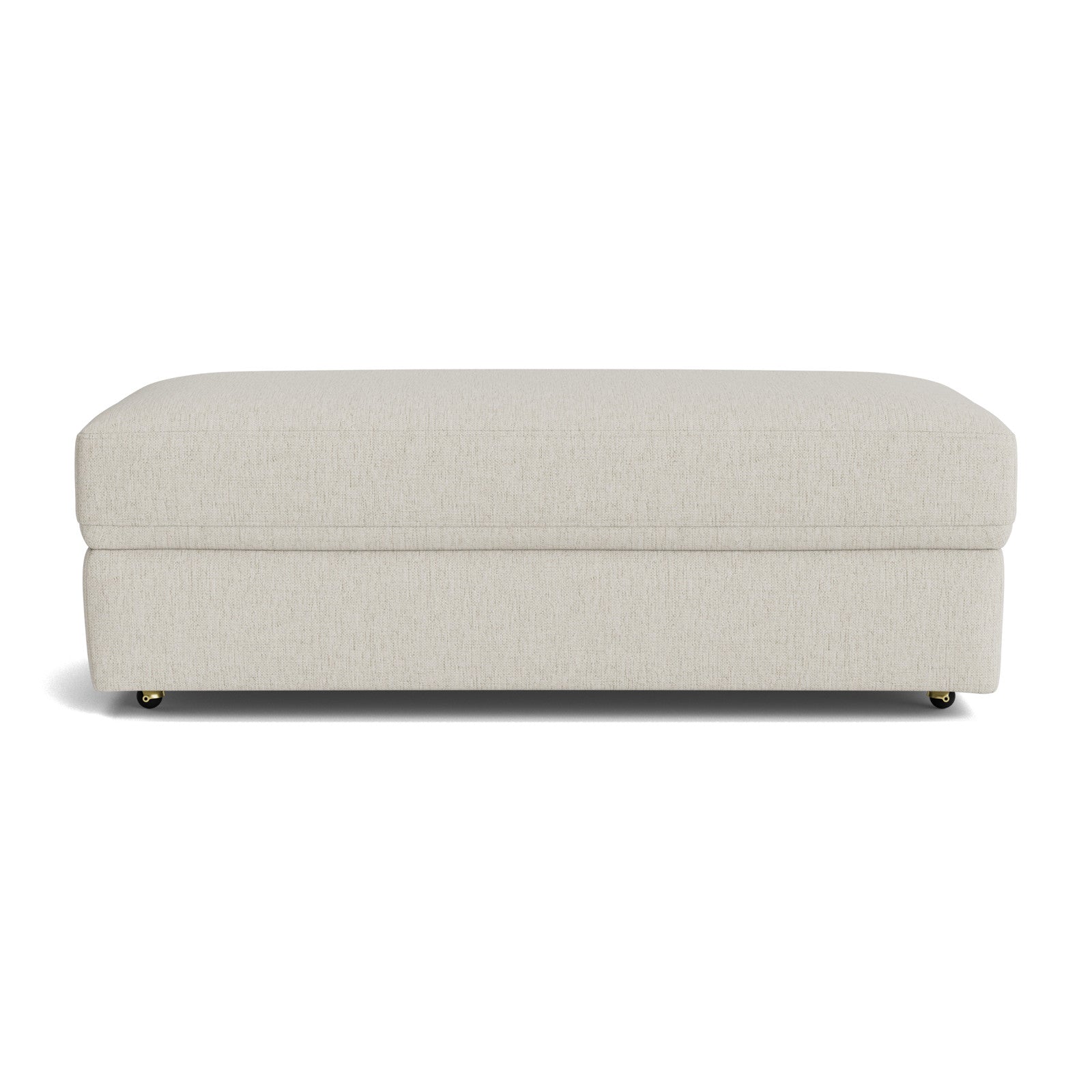 Bassett Allure Storage Ottoman with Casters. Shown in: Basket Weave Bone — Fabric 1495-0.