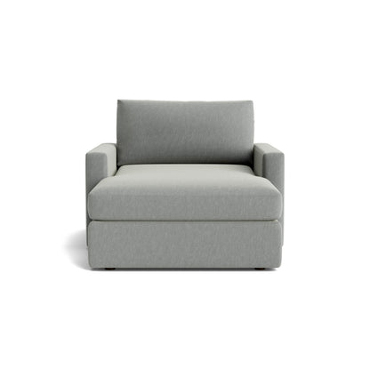 Bassett Allure Two Arm Chaise shown in Allman Mist fabric 6441-15.