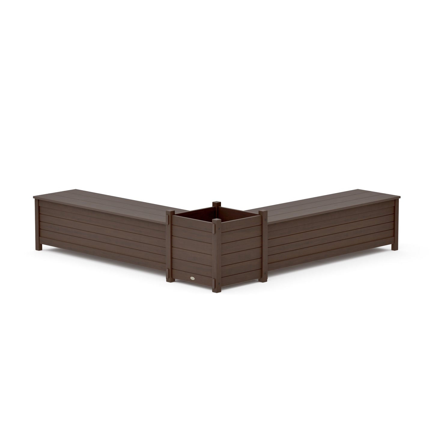POLYWOOD 60" Nautical L- Shaped Planter Storage Bench Set- Large — Kona