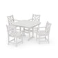 POLYWOOD Chippendale 5-Piece Dining Set with Trestle Legs — Vintage White