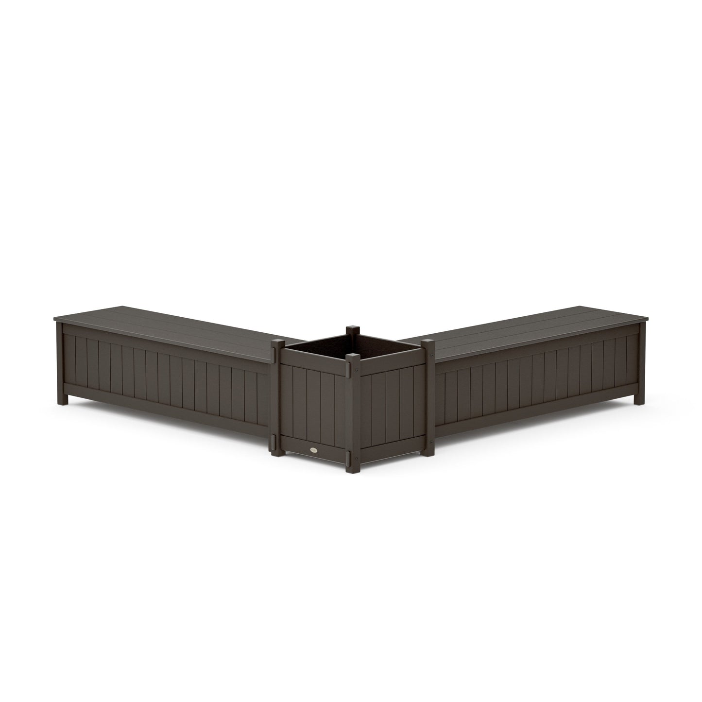 POLYWOOD 60" Vineyard L- Shaped Planter Storage Bench Set- Large — Vintage Coffee