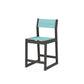 POLYWOOD EDGE Sling Counter Side Chair — Vintage Coffee / Dupioni Aquamarine Sling