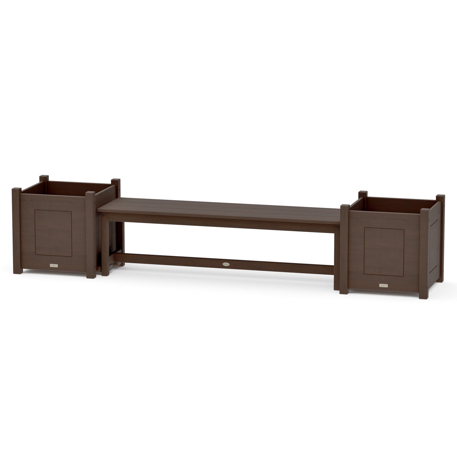 POLYWOOD 60" Country Living Straight Planter Bench Set - Large — Kona