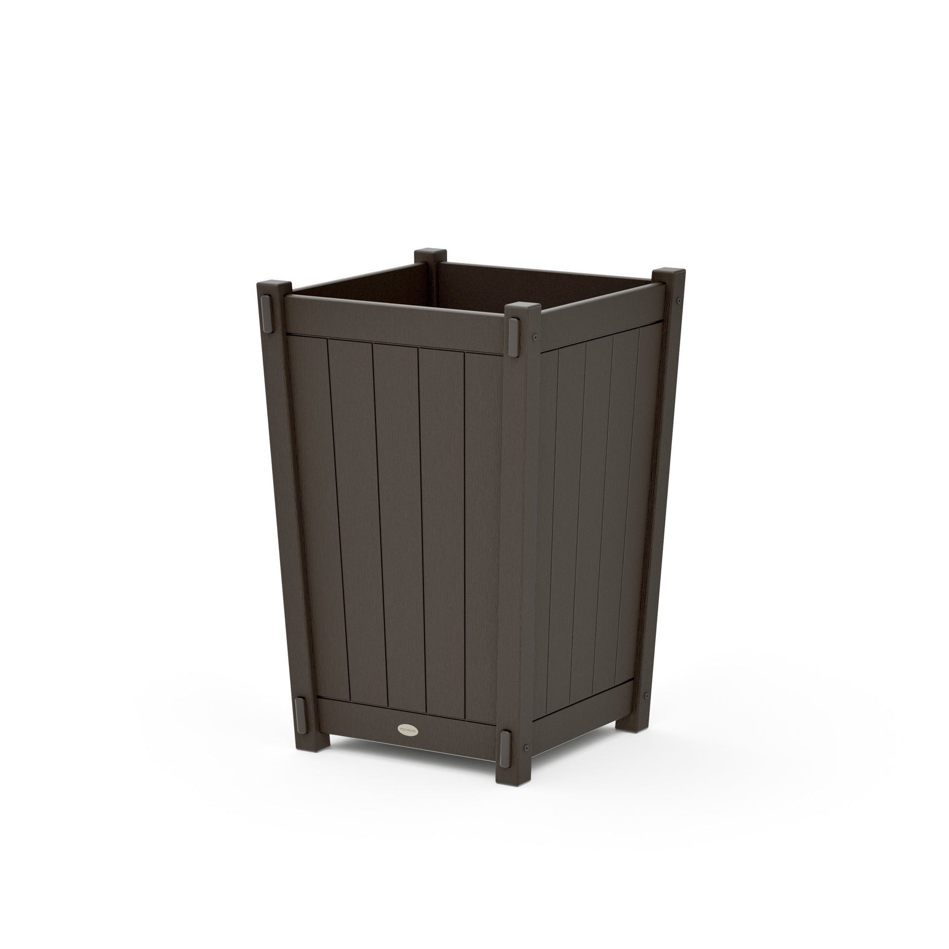 POLYWOOD Vineyard Large Tapered Square Planter Box — Vintage Coffee