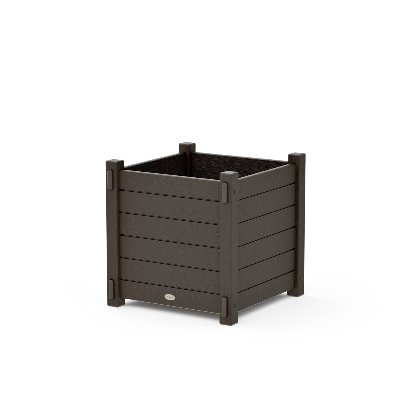 POLYWOOD Nautical Large Square Planter Box — Vintage Coffee
