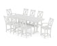 POLYWOOD Braxton 9-Piece Farmhouse Counter Set with Trestle Legs — White