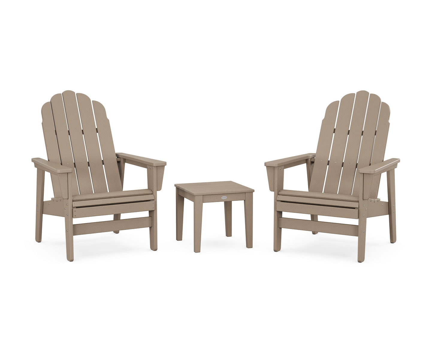 POLYWOOD 3-Piece Vineyard Grand Upright Adirondack Set — Vintage Sahara