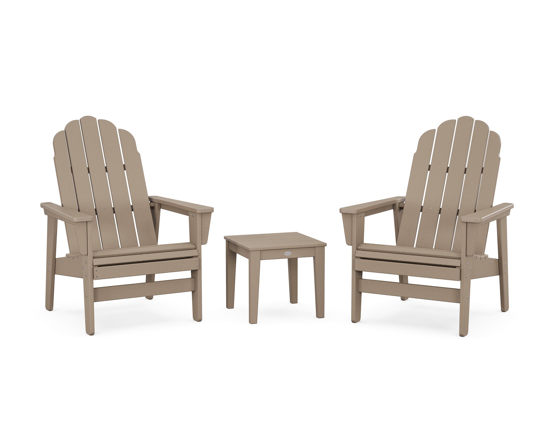 POLYWOOD 3-Piece Vineyard Grand Upright Adirondack Set — Vintage Sahara
