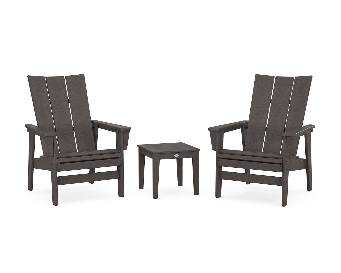 POLYWOOD 3-Piece Modern Grand Upright Adirondack Set — Vintage Coffee