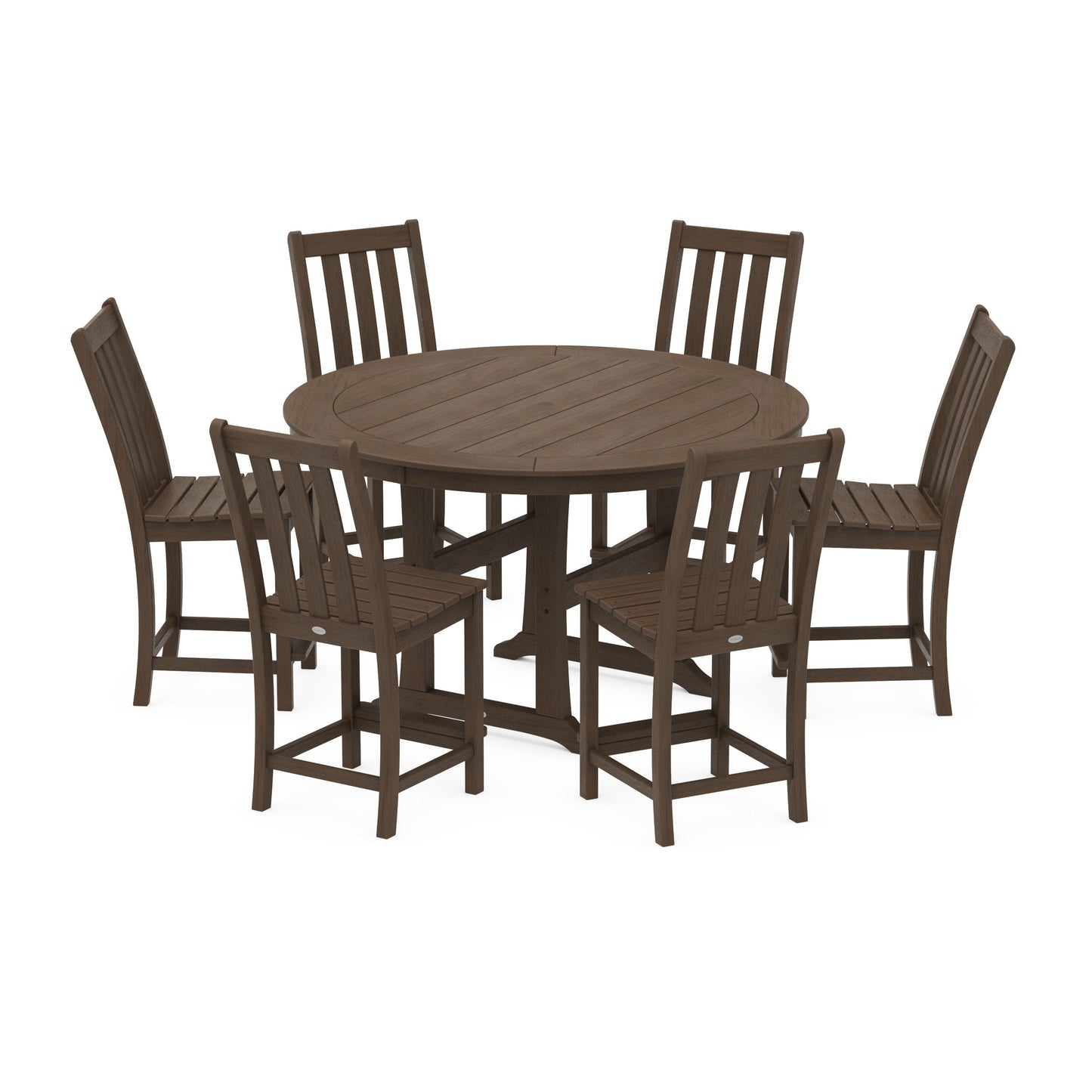 POLYWOOD Vineyard 7-Piece Side Chair Round Counter Set
