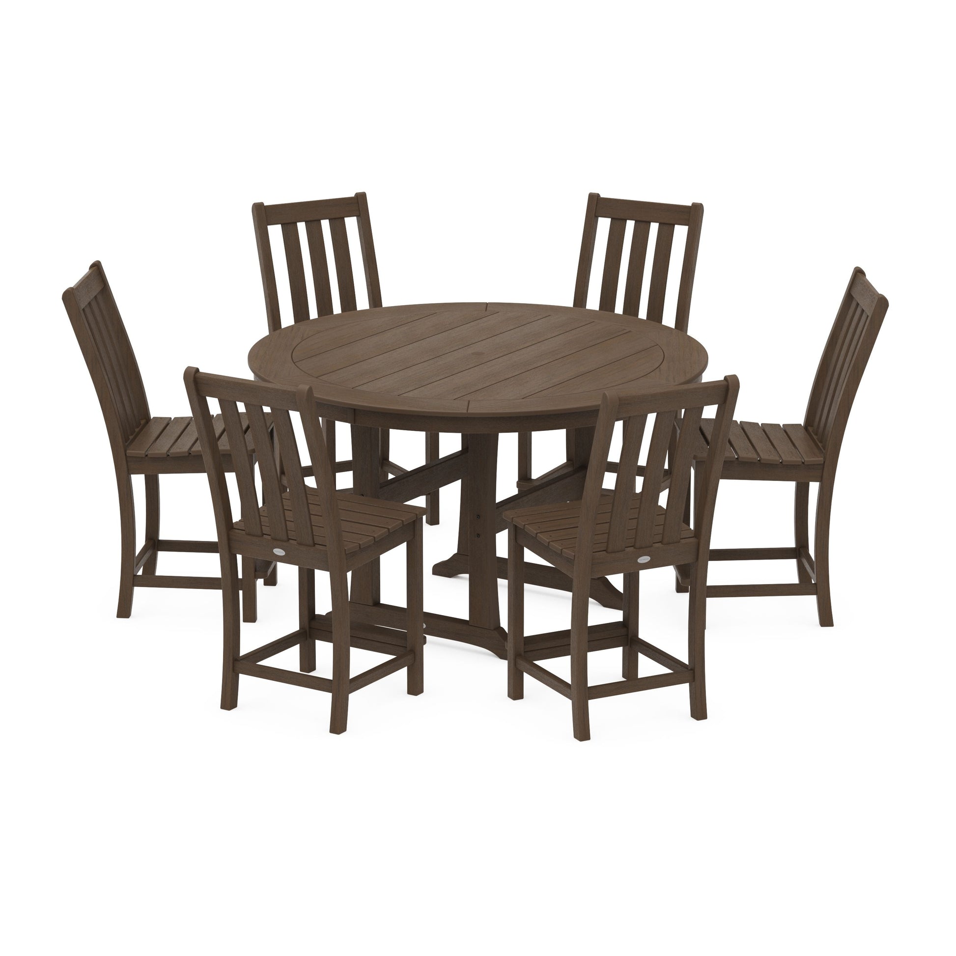 POLYWOOD Vineyard 7-Piece Side Chair Round Counter Set