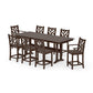 POLYWOOD Chippendale 9-Piece Farmhouse Counter Set with Trestle Legs — Kona