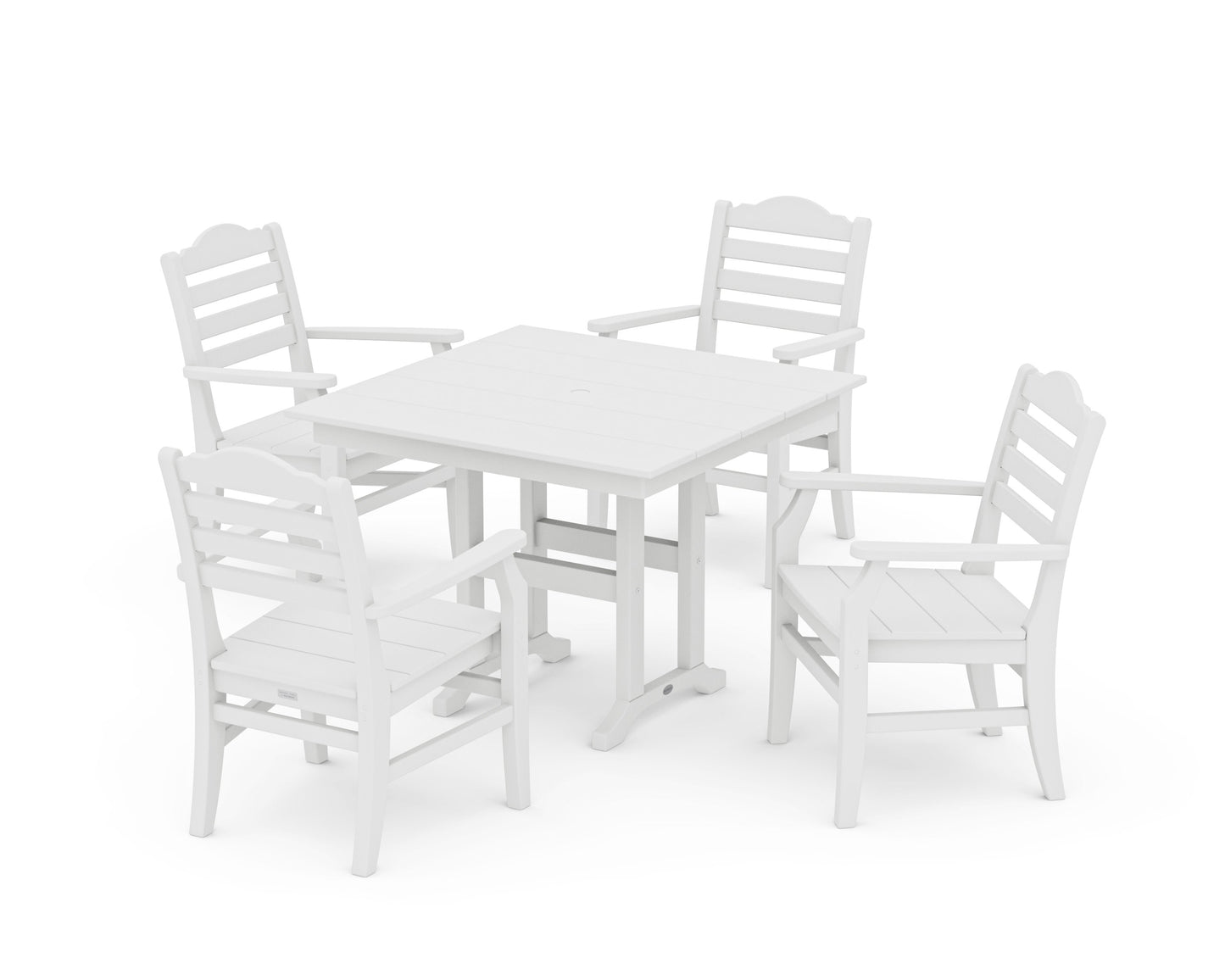 POLYWOOD Savannah 5-Piece Farmhouse Dining Set — White