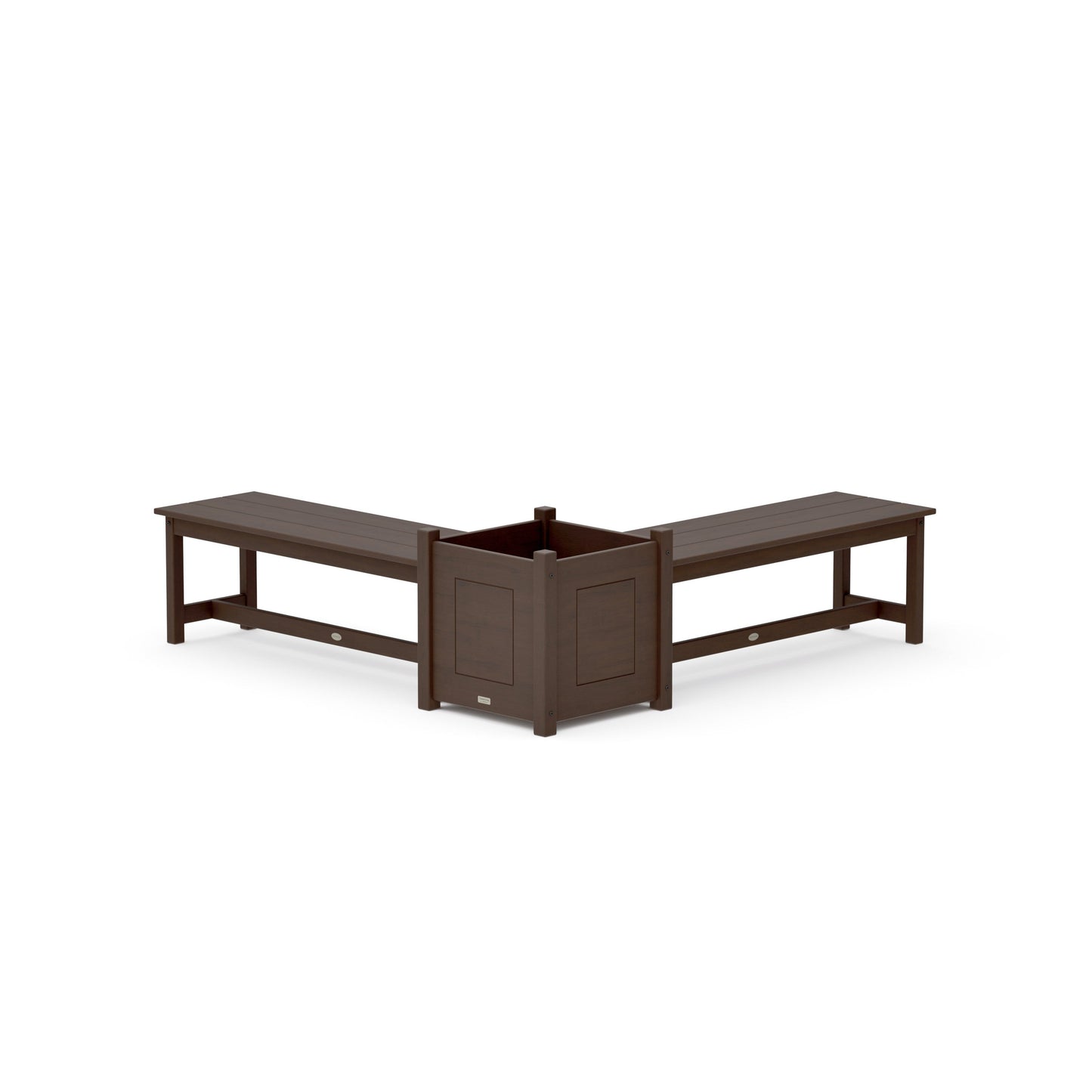 POLYWOOD 48" Country Living L- Shaped Planter Bench Set- Large — Kona