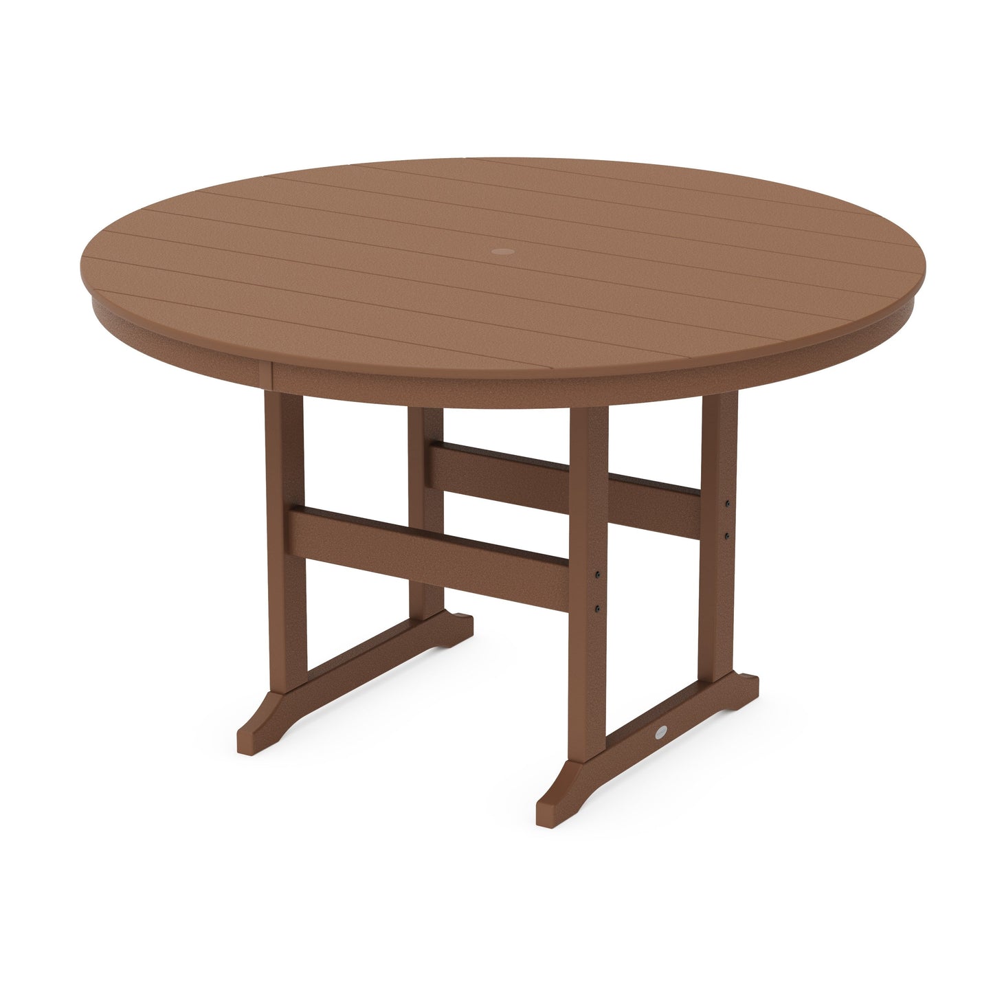 POLYWOOD 60" Round Farmhouse Counter Table — Teak