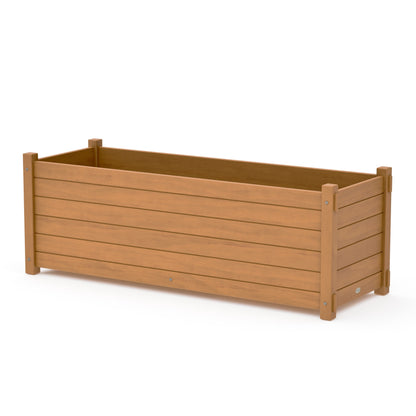 POLYWOOD Nautical Large Rectangle Triple Planter Box — Natural