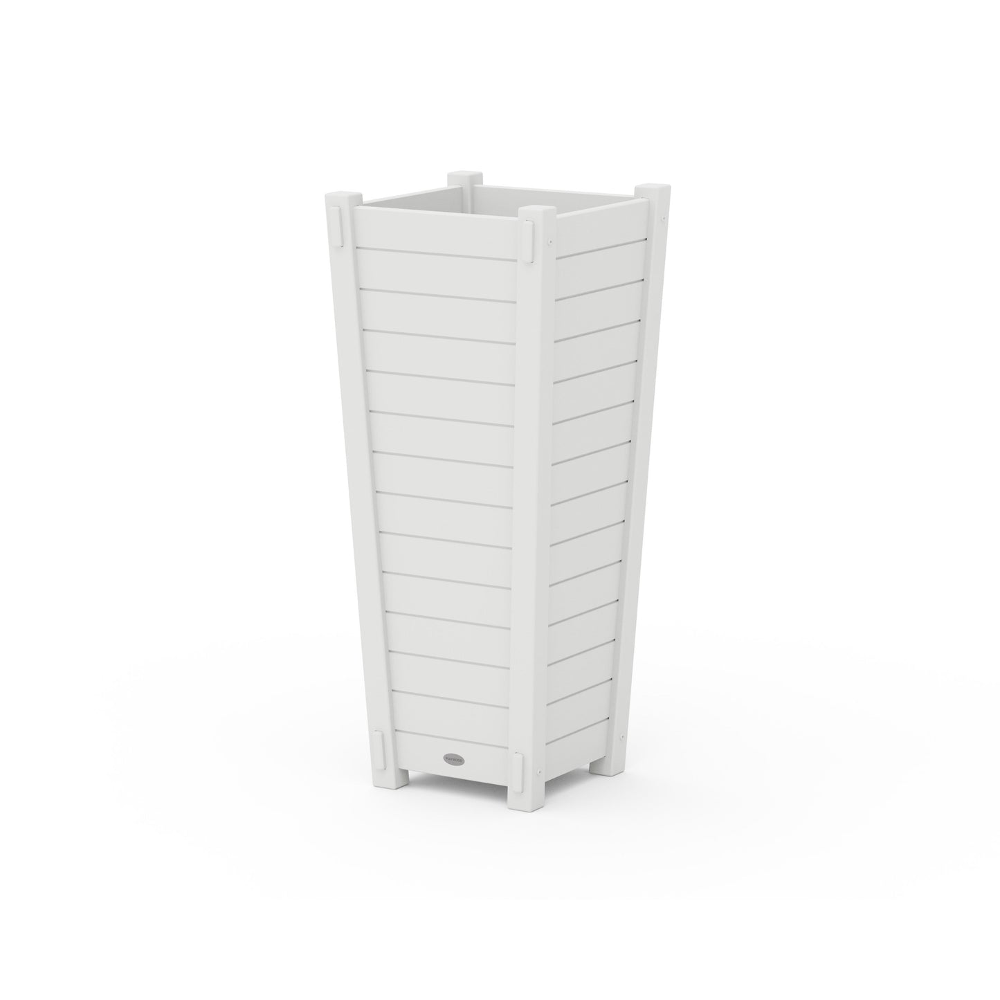 POLYWOOD Nautical Tapered Square Tall Planter Box — White