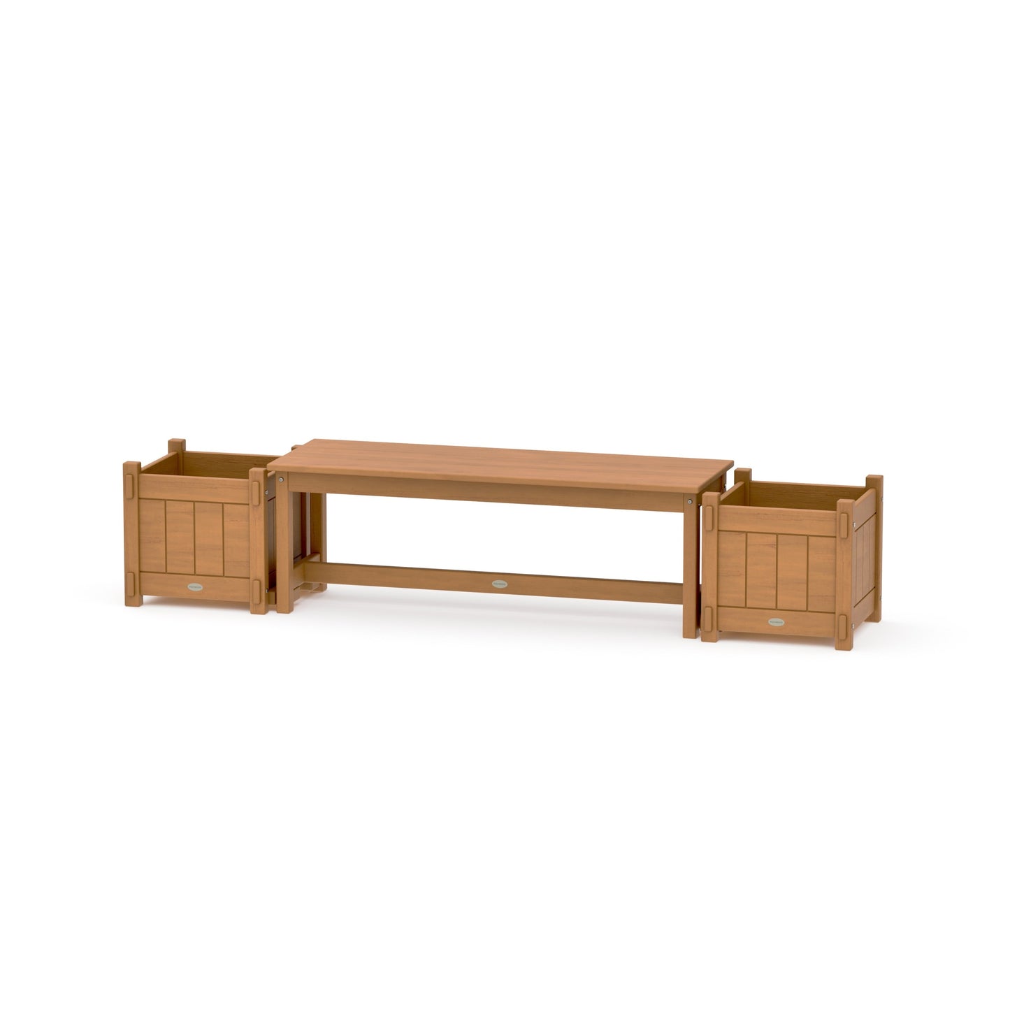 POLYWOOD 48" Vineyard Straight Planter Bench Set — Natural