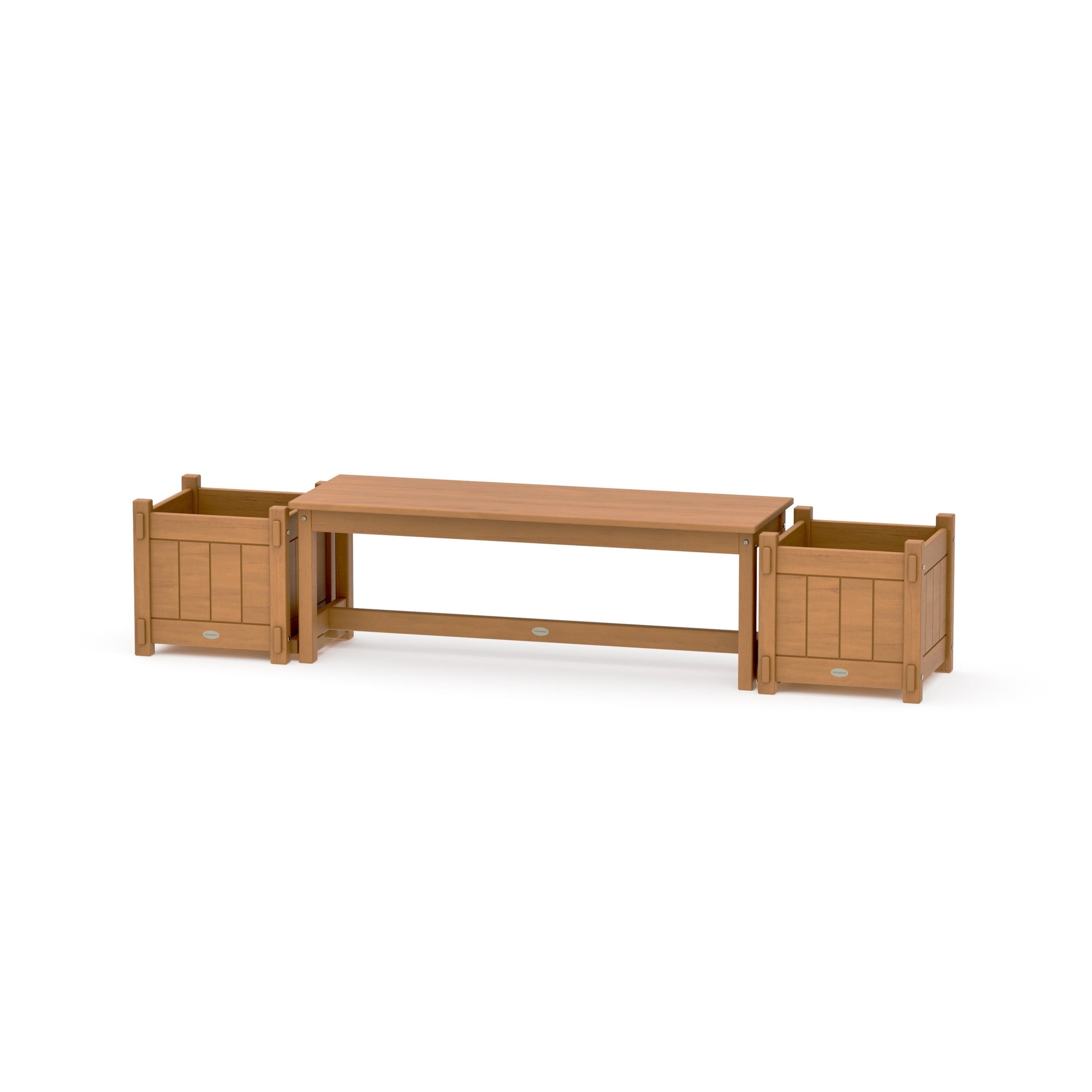 POLYWOOD 48" Vineyard Straight Planter Bench Set — Natural