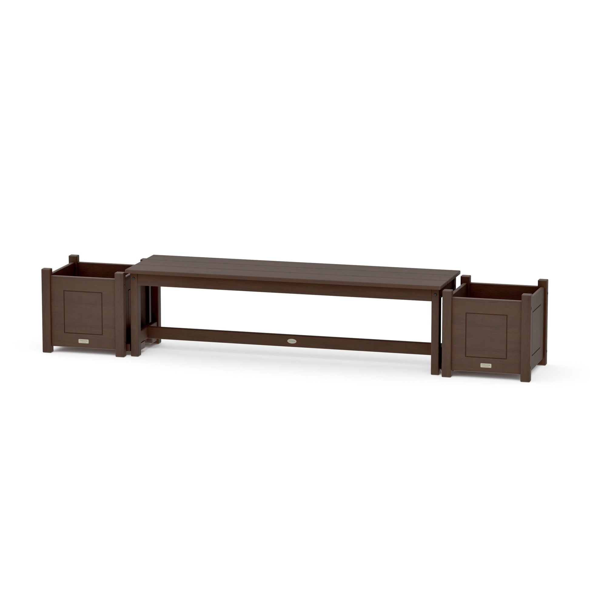 POLYWOOD 60" Country Living Straight Planter Bench Set — Kona