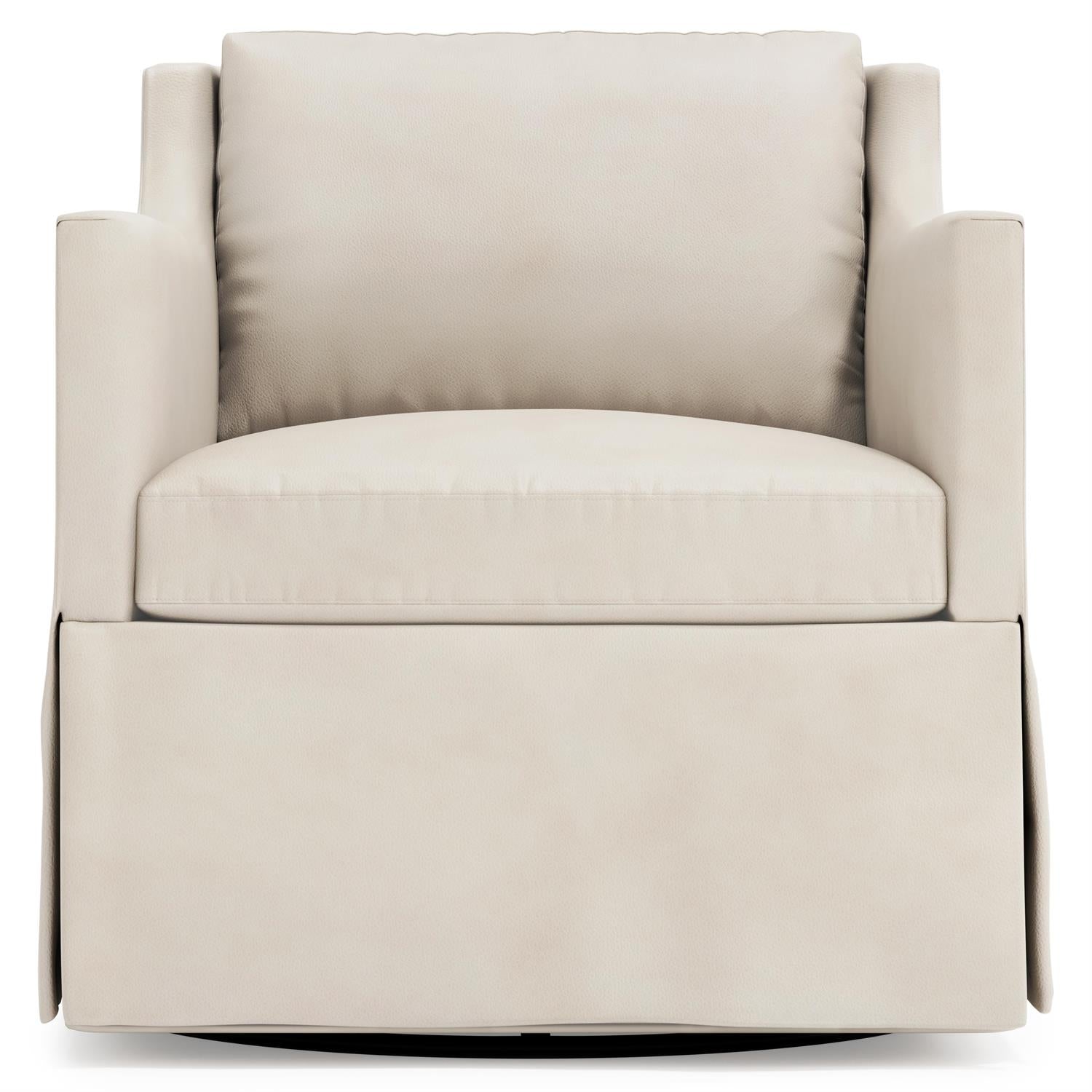 Bernhardt Delaney Leather Swivel Chair Without Nails — 1803SLX