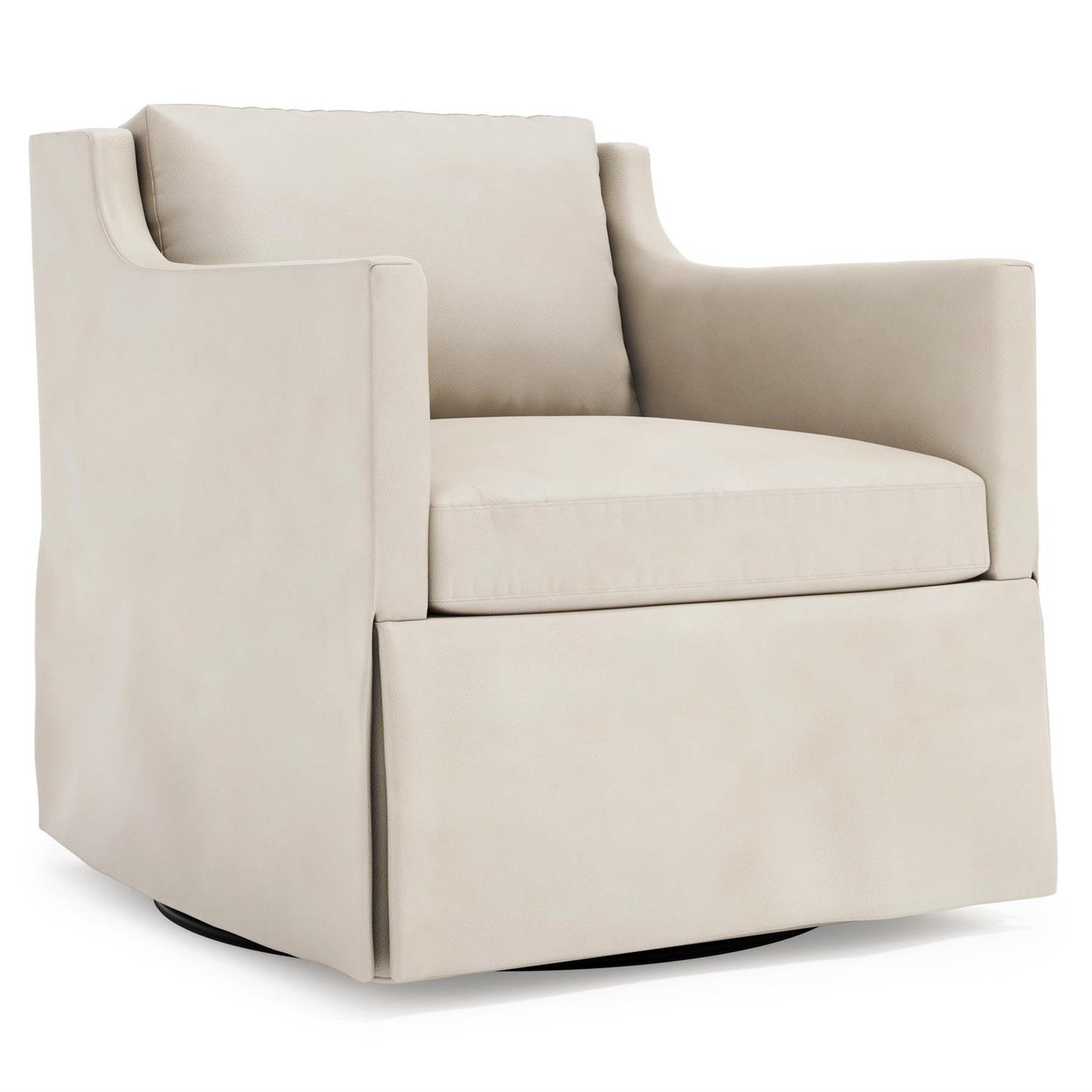 Bernhardt Delaney Leather Swivel Chair Without Nails — 1803SLX