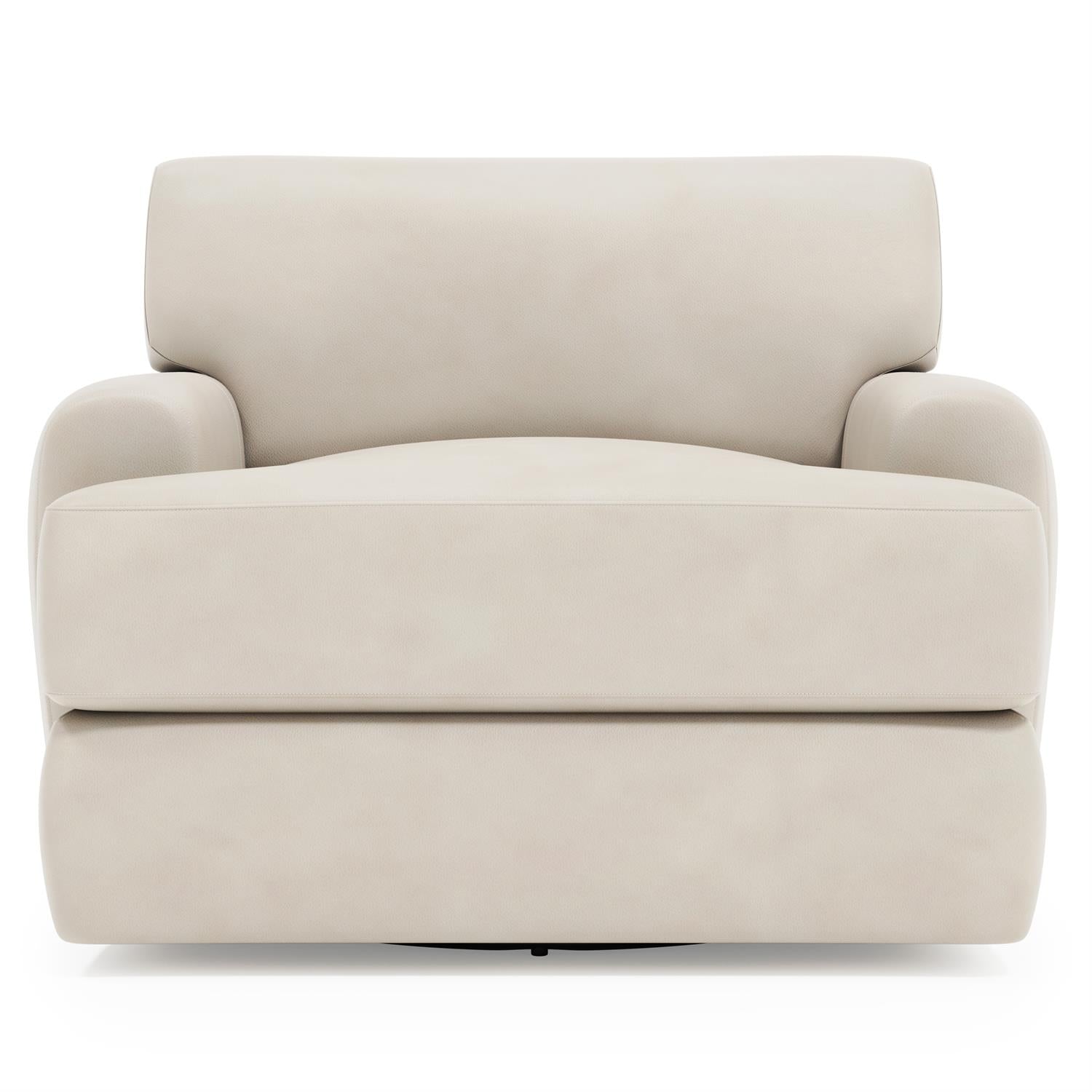 Bernhardt Cameron Leather Swivel Chair Without Pillows — 1902SLY