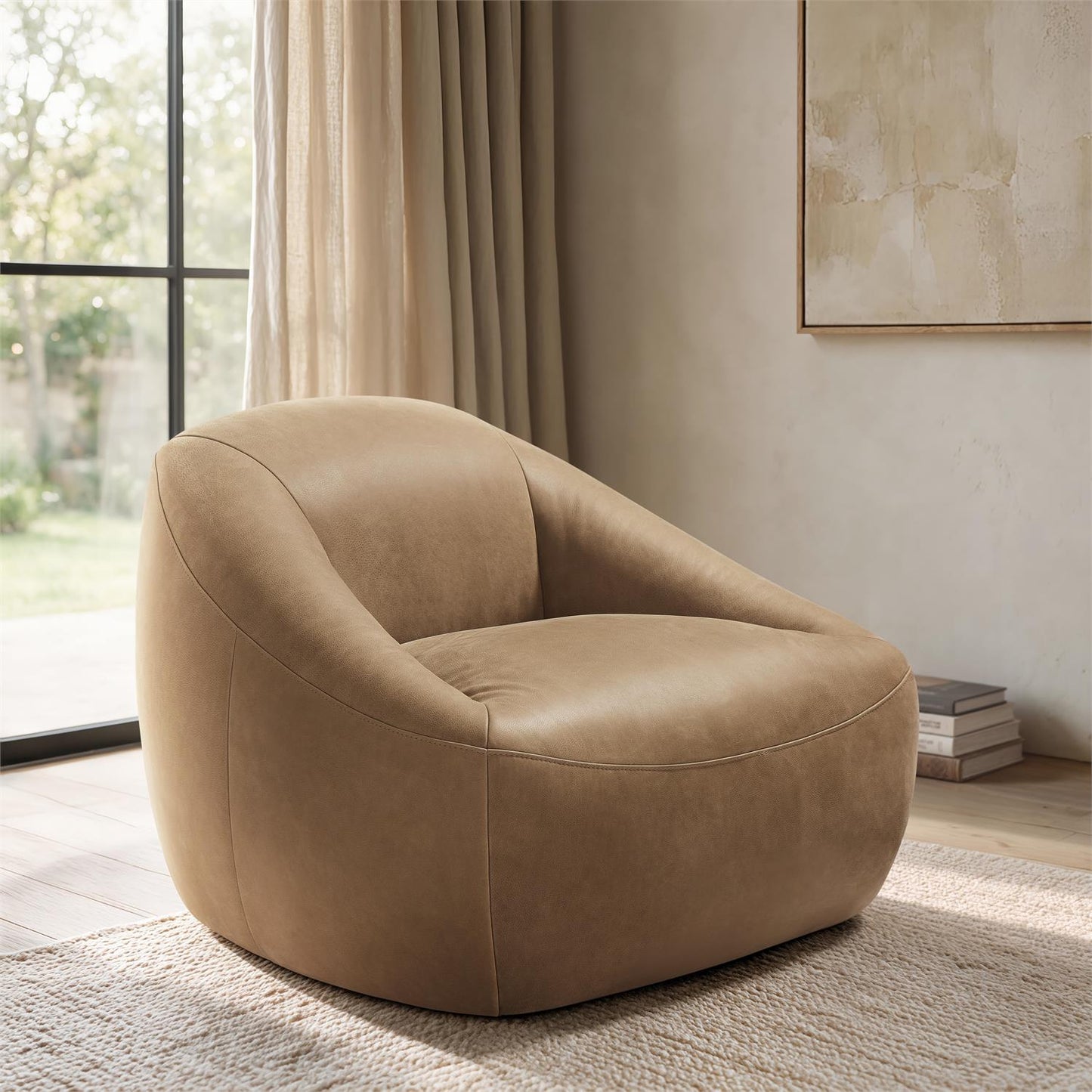 Bernhardt Quincy Leather Swivel Chair — 203SLO